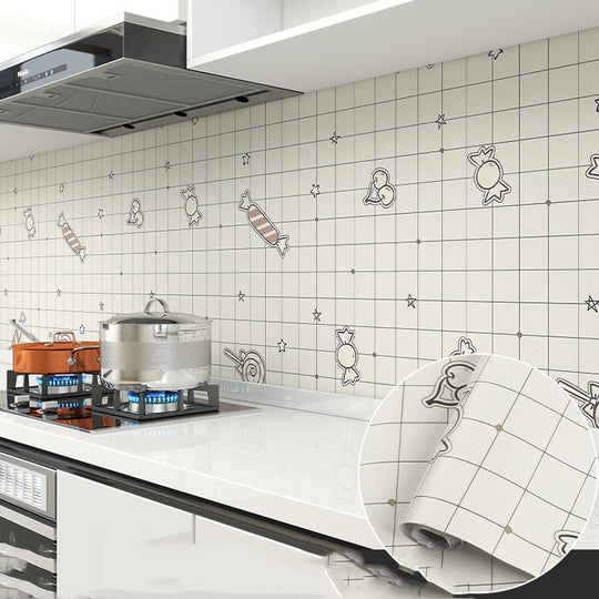 Self-adhesive High Temperature Resistant Cooking Range Cabinet Wallpaper