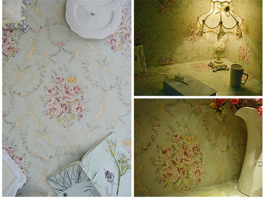 European-style Pastoral Floral Self-adhesive Wallpaper