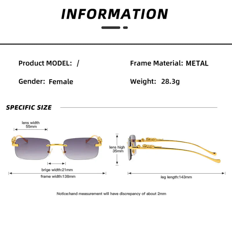 “Rimless Square Fashion Sunglasses”