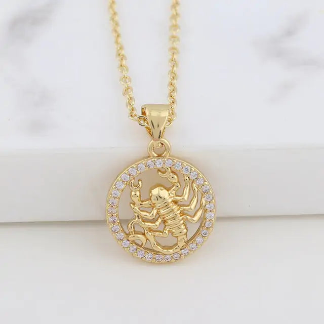 "3D Zodiac Symbol Fashion Necklace"