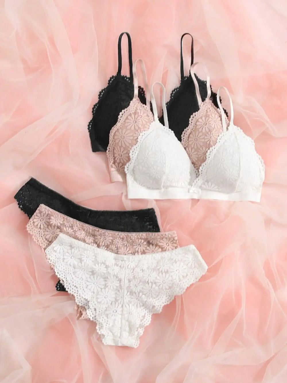 “Innocently Sweet Lace Bra and Panty Set”