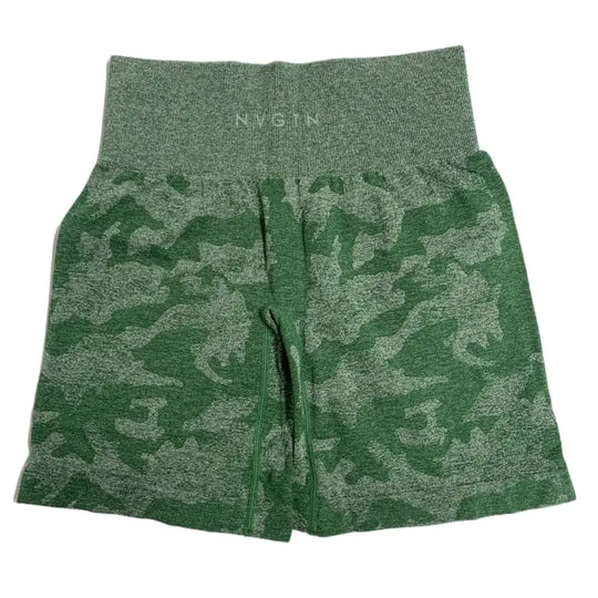 "Jasleen High Waisted Camo Shorts”