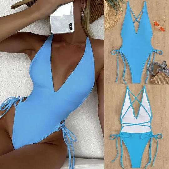 "London Lace-Up Swimsuit"