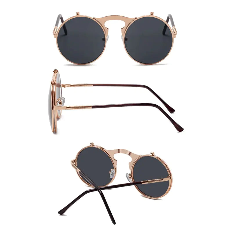 “Vintage Steampunk Flip Fashion Sunglasses”