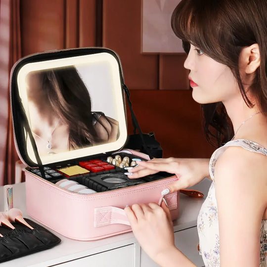 "Smart Cosmetic Case and LED Mirror"