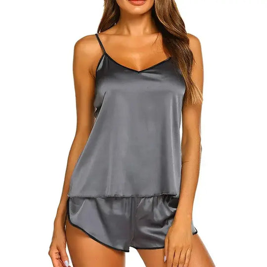 “Borderline Fancy Satin Shorts Pajama Set”