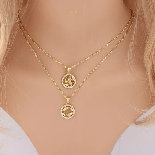 "3D Zodiac Symbol Fashion Necklace"